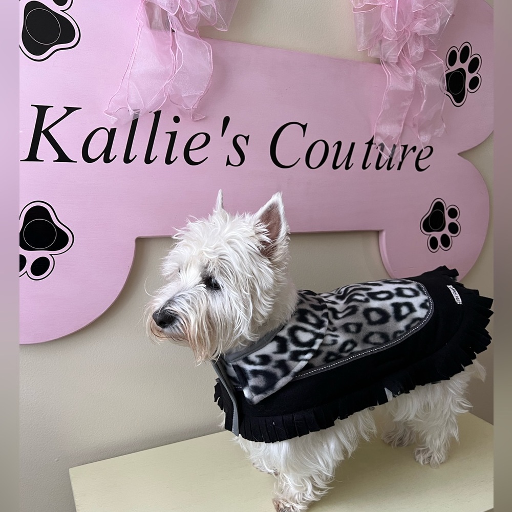 Designer Handmade Fleece Jacket with Collar.